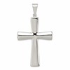Sterling Silver Rhodium-plated Hollow Cross Pendant