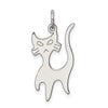 Sterling Silver Rhodium-plated Cat Charm