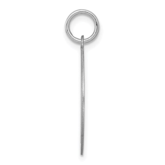 Sterling Silver Rhodium-plated Brocaded Letter J Initial Charm