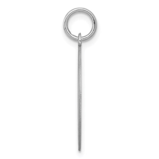 Sterling Silver Rhodium-plated Brocaded Letter M Initial Charm