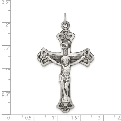 Sterling Silver Antiqued INRI Crucifix Pendant