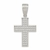 Sterling Silver Rhodium-plated CZ Cross Pendant