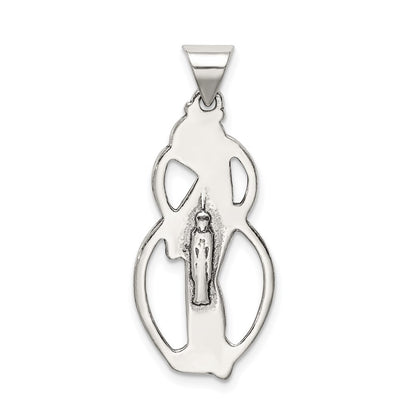 Sterling Silver Antiqued Blessed Mary Charm