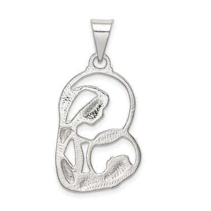 Sterling Silver Blessed Mary & Child Jesus Antique Finish Charm