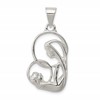 Sterling Silver Blessed Mary & Child Jesus Antique Finish Charm