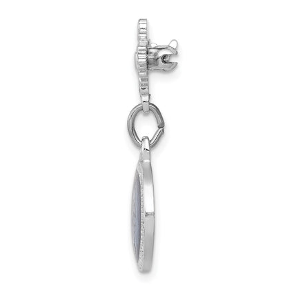 Sterling Silver Platinum-plated Enameled Miraculous Medal Pin