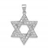 Sterling Silver Rhodium-plated CZ Star of David Pendant