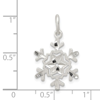 Sterling Silver Diamond Cut Snowflake Charm