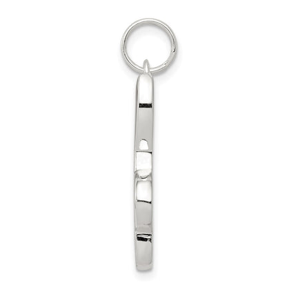 Sterling Silver Rhodium-plated Music Note Charm