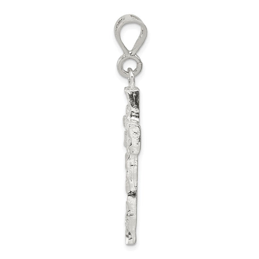 Sterling Silver Nugget Cross Pendant