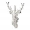 Sterling Silver Diamond Cut Deer Head Pendant