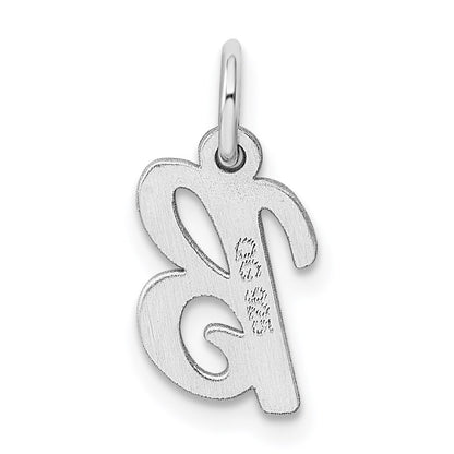 Sterling Silver Rhodium-plated Script Letter B Initial Charm