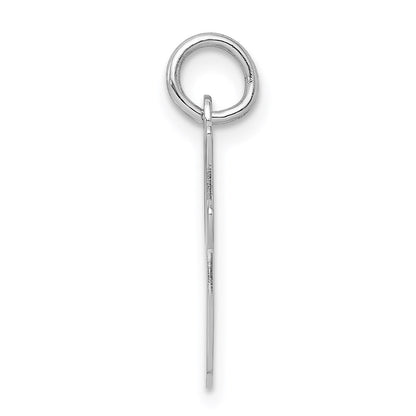 Sterling Silver Rhodium-plated Script Letter I Initial Charm