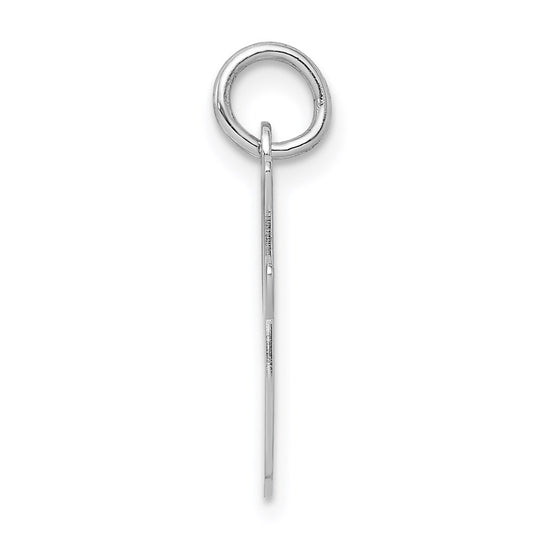 Sterling Silver Rhodium-plated Script Letter I Initial Charm