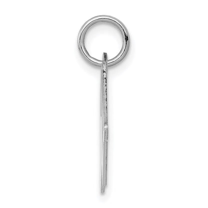 Sterling Silver Rhodium-plated Script Letter W Initial Charm