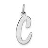 Sterling Silver Rhodium-plated Script Letter C Initial Charm