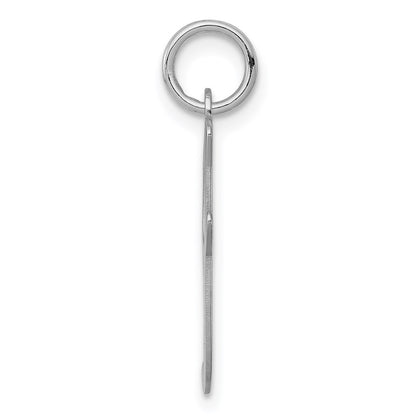 Sterling Silver Rhodium-plated Script Letter I Initial Charm