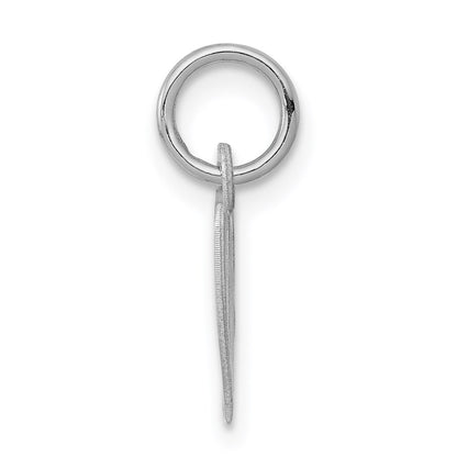 Sterling Silver Rhodium-plated Fancy Script Letter W Initial Charm