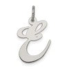 Sterling Silver Rhodium-plated Fancy Script Letter E Initial Charm