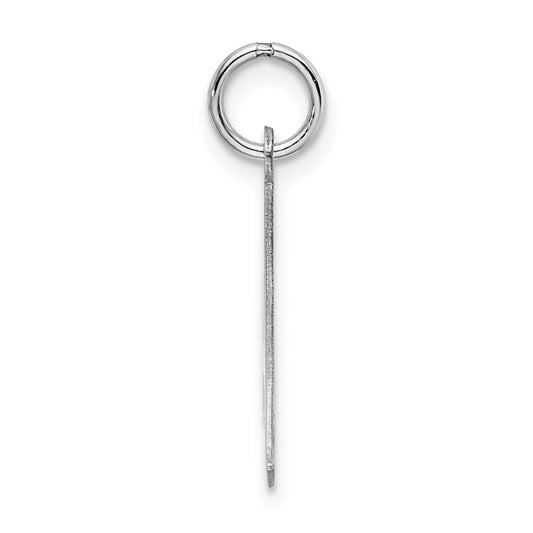 Sterling Silver Rhodium-plated Artisan Block Letter A Initial Charm