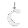 Sterling Silver Rhodium-plated Artisan Block Letter C Initial Charm