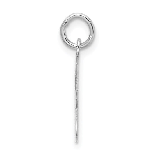 Sterling Silver Rhodium-plated Artisan Block Letter F Initial Charm