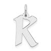 Sterling Silver Rhodium-plated Artisan Block Letter K Initial Charm