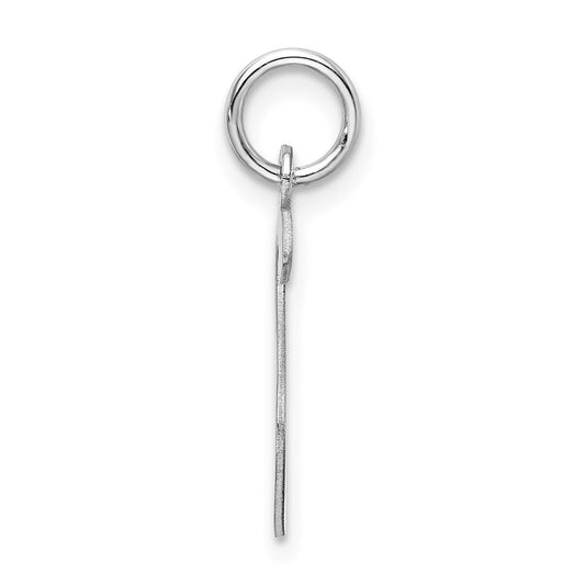 Sterling Silver Rhodium-plated Artisan Block Letter S Initial Charm