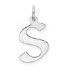 Sterling Silver Rhodium-plated Artisan Block Letter S Initial Charm