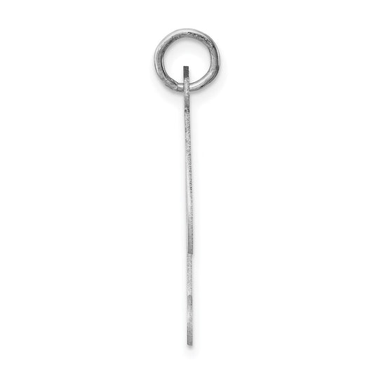 Sterling Silver Rhodium-plated Fancy Script Letter I Initial Charm