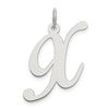 Sterling Silver Rhodium-plated Fancy Script Letter X Initial Charm