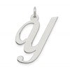 Sterling Silver Rhodium-plated Fancy Script Letter Y Initial Charm