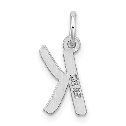 Sterling Silver Rhodium-plated Letter K Initial Charm