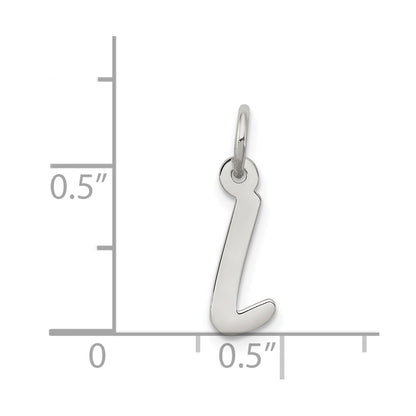 Sterling Silver Rhodium-plated Letter L Initial Charm