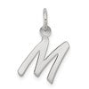 Sterling Silver Rhodium-plated Letter M Initial Charm