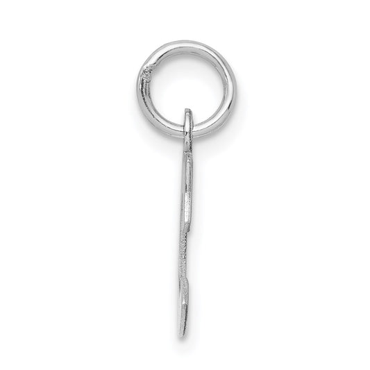 Sterling Silver Rhodium-plated Block Letter C Initial Charm