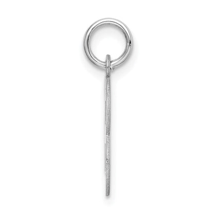 Sterling Silver Rhodium-plated Block Letter B Initial Charm