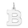 Sterling Silver Rhodium-plated Block Letter B Initial Charm