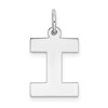 Sterling Silver Rhodium-plated Block Letter I Initial Charm