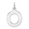 Sterling Silver Rhodium-plated Block Letter O Initial Charm