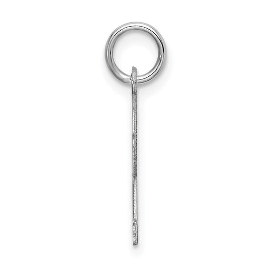 Sterling Silver Rhodium-plated Block Letter R Initial Charm