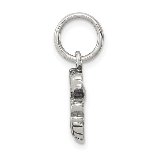 Sterling Silver Antique I (heart) Volleyball Charm