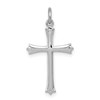 Sterling Silver Platinum-plated Fleur De Lis Cross Charm