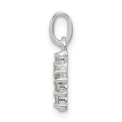 Sterling Silver CZ Cross Petite Charm