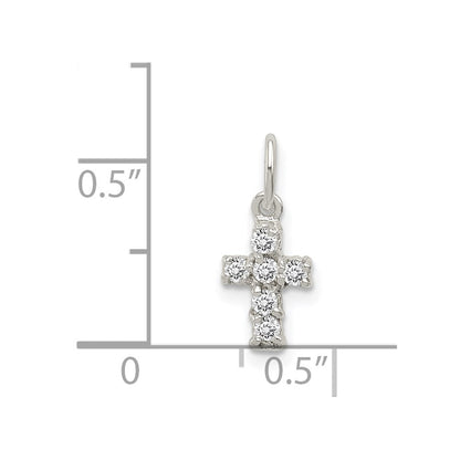 Sterling Silver CZ Cross Petite Charm