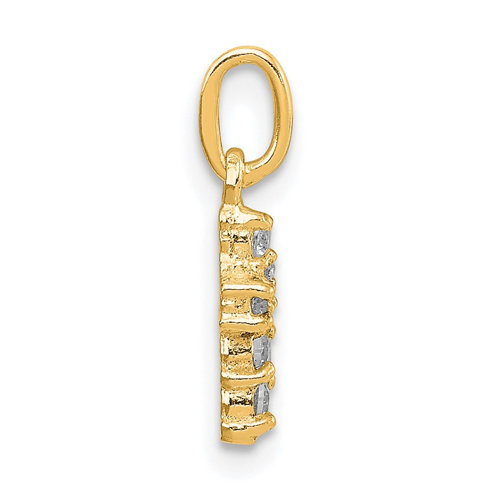 Sterling Silver 14K Gold-plated CZ Cross Charm