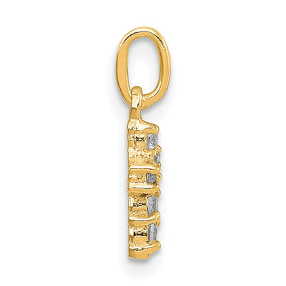 Sterling Silver 14K Gold-plated CZ Cross Charm