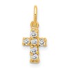 Sterling Silver 14K Gold-plated CZ Cross Charm