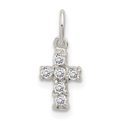 Sterling Silver CZ Cross Petite Charm