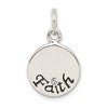 Sterling Silver Antiqued Stellux Crystal Faith Charm